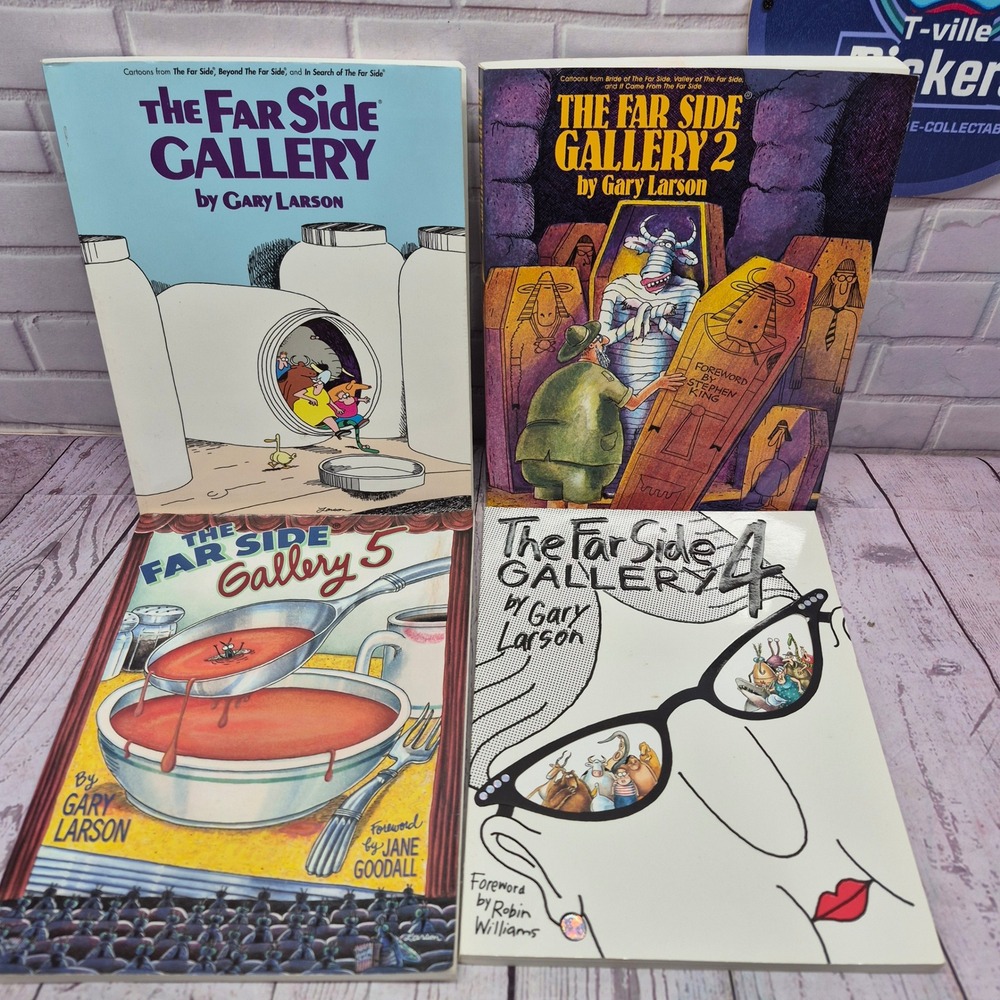 The Far Side Gallery Books 1 2 4 5 Gary Larson Cartoon Anthology Lot of 4